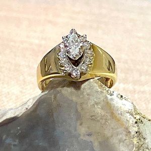 Genuine 💎Marquise💎 Diamond Engagement Band in YG